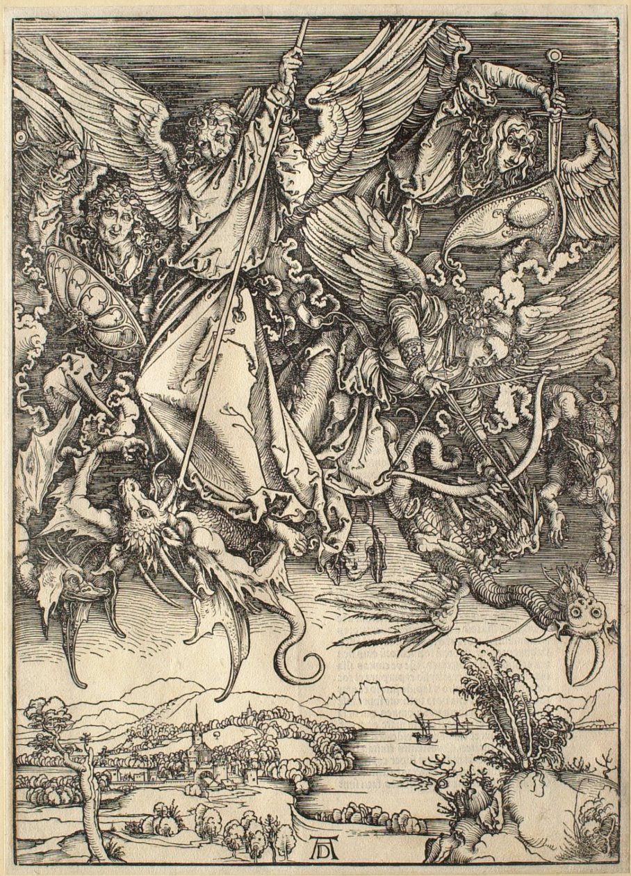 El Apocalipsis: san Miguel luchando contra el dragón de Albrecht Dürer