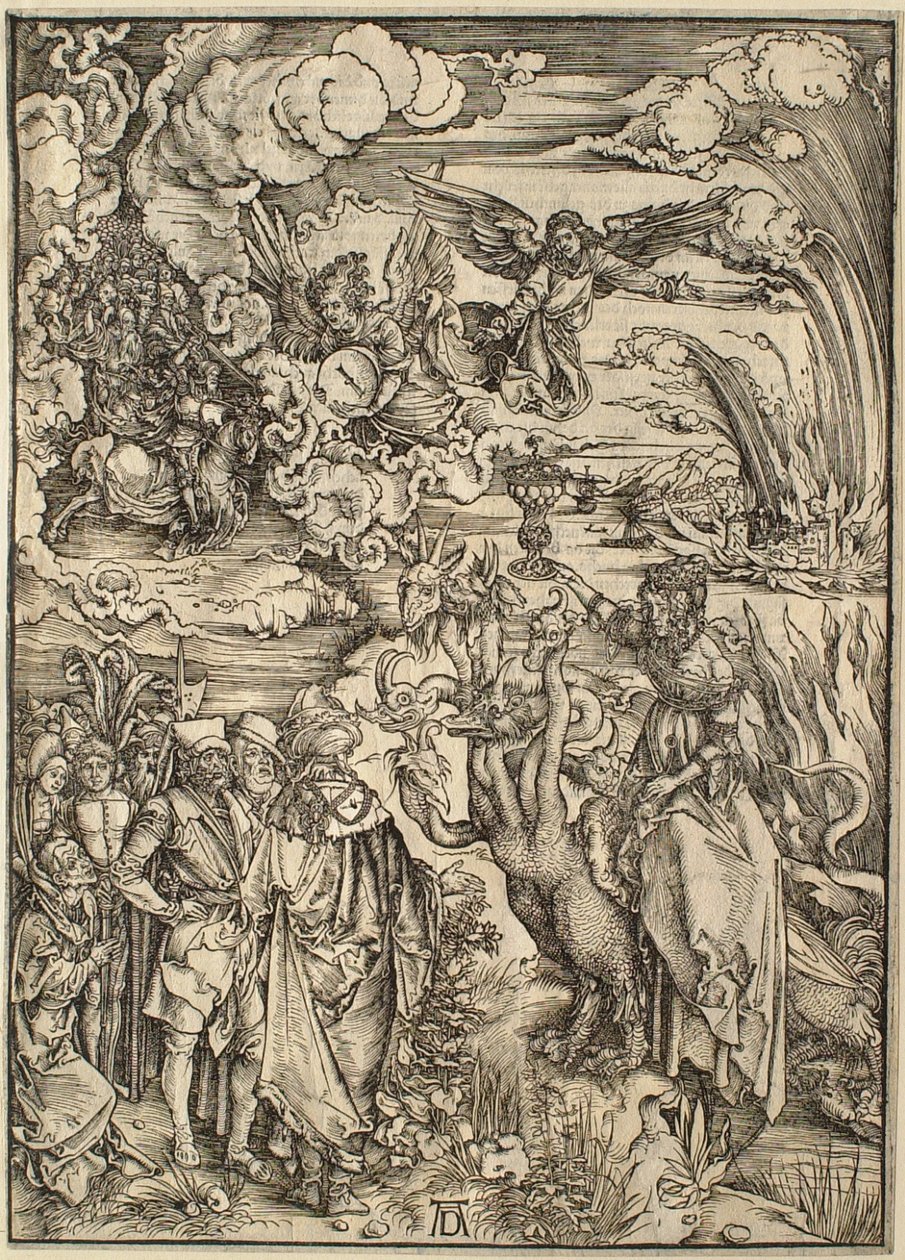El Apocalipsis: la prostituta de Babilonia de Albrecht Dürer