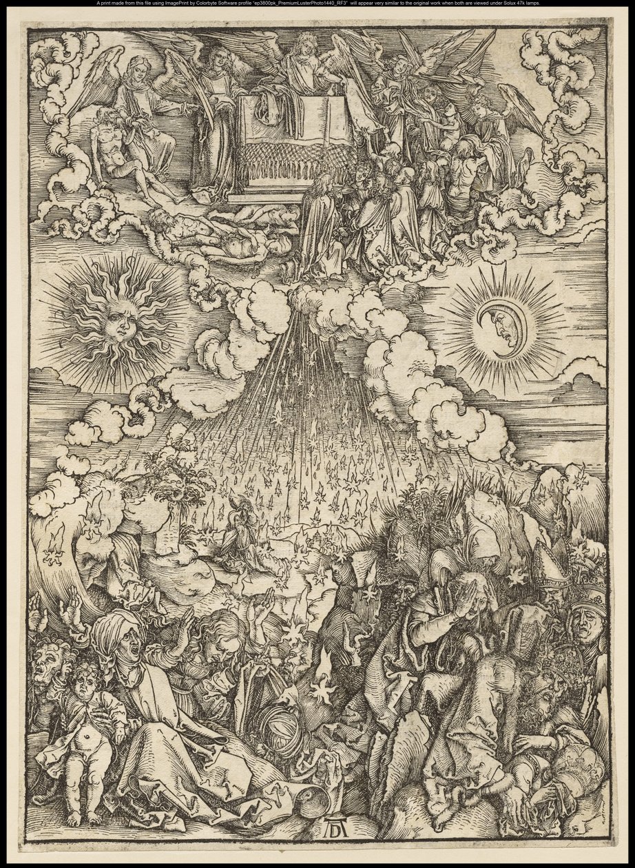 El Apocalipsis: La apertura del quinto y sexto sello, 1497-98 de Albrecht Dürer
