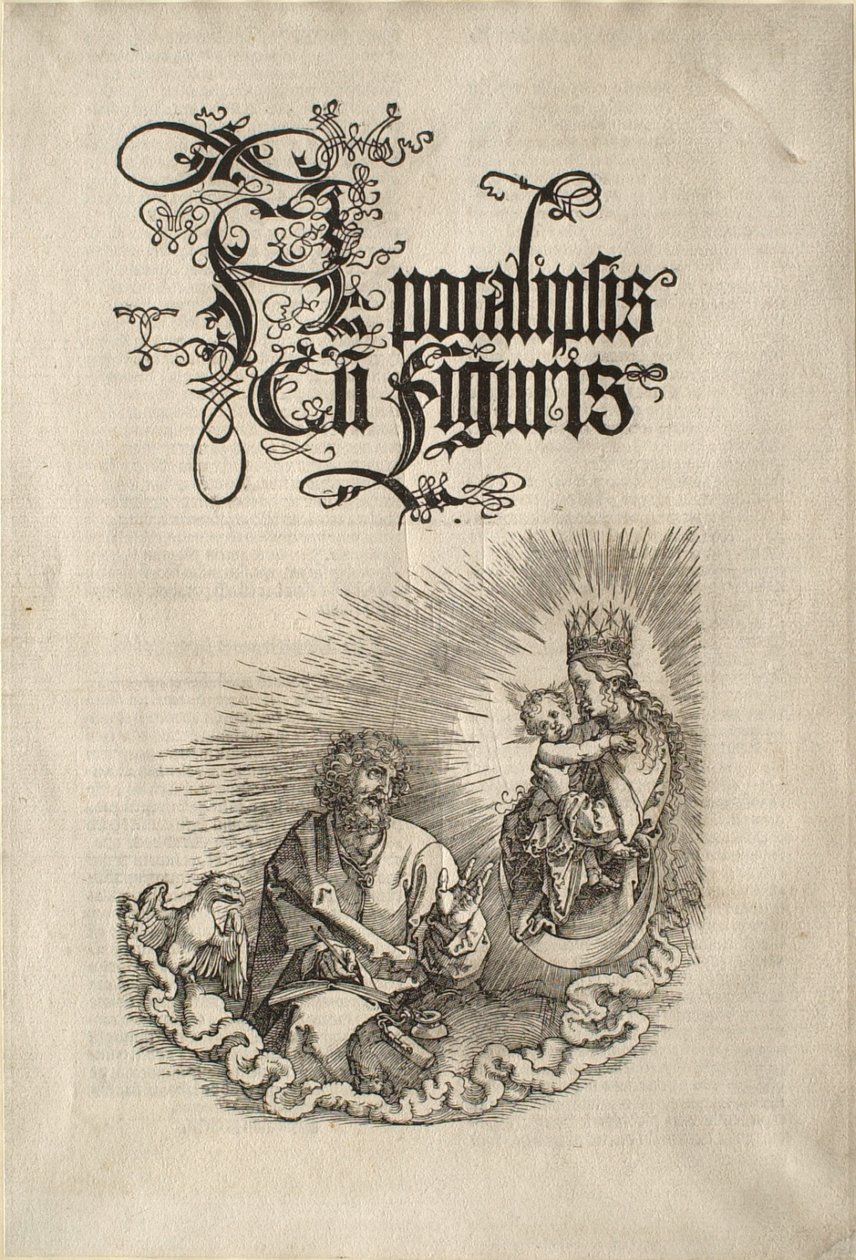 El Apocalipsis: la Virgen apareciéndose a san Juan de Albrecht Dürer