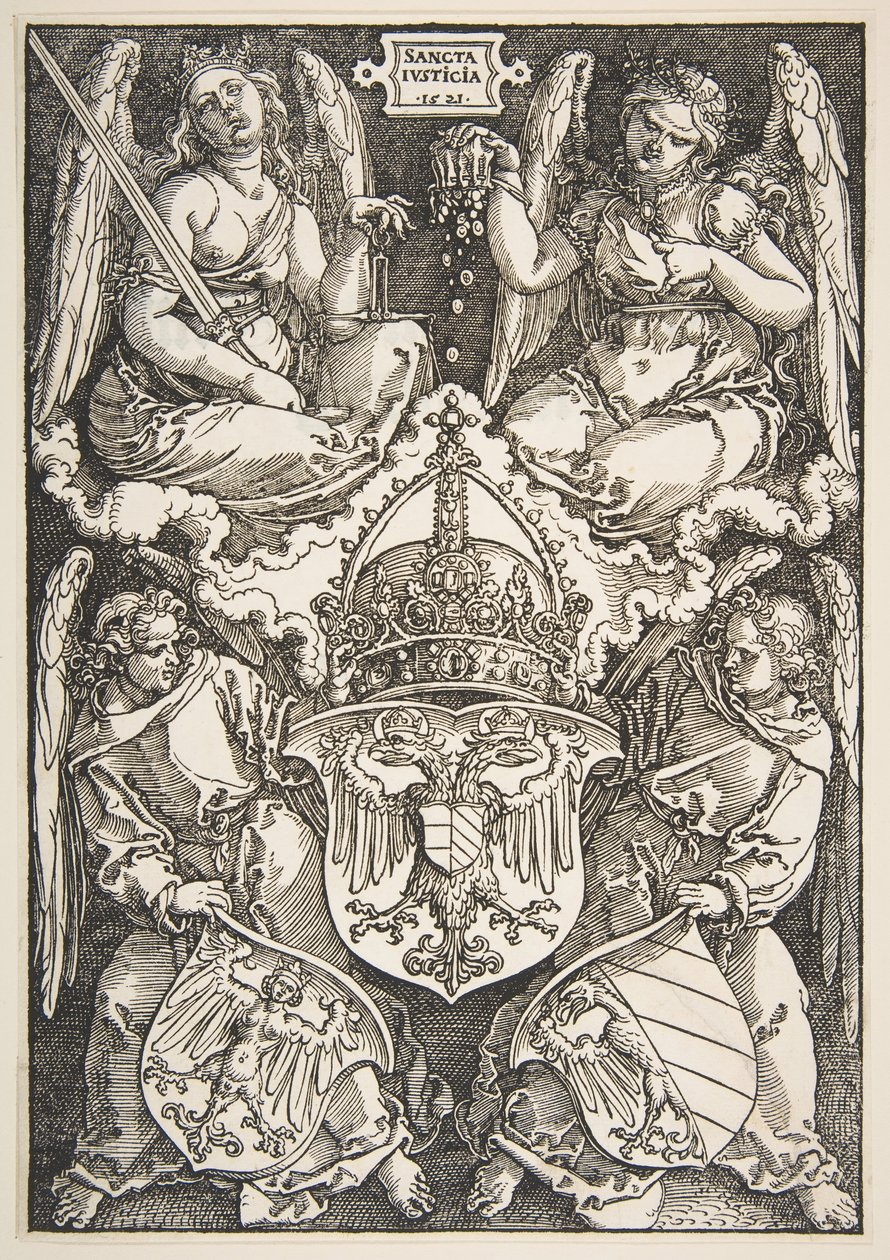 Las armas del Imperio y de Núremberg de Albrecht Dürer
