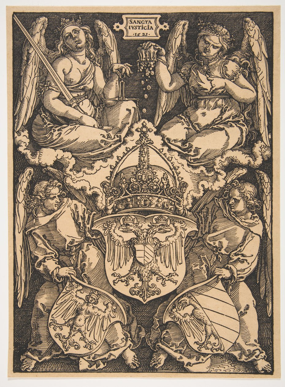 Los brazos del Sacro Imperio Romano y de la ciudad de Núremberg de Albrecht Dürer
