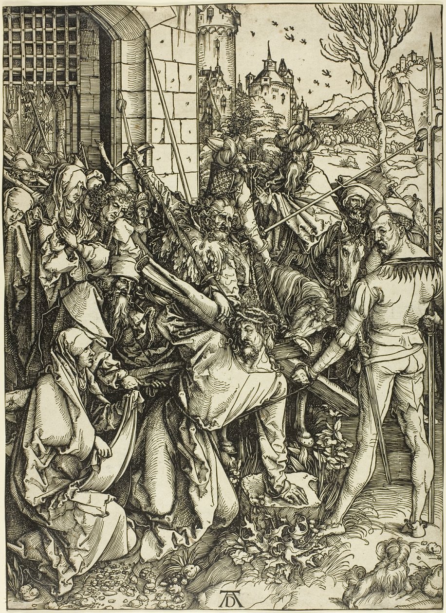 El porte de la cruz, de La Gran Pasión de Albrecht Dürer
