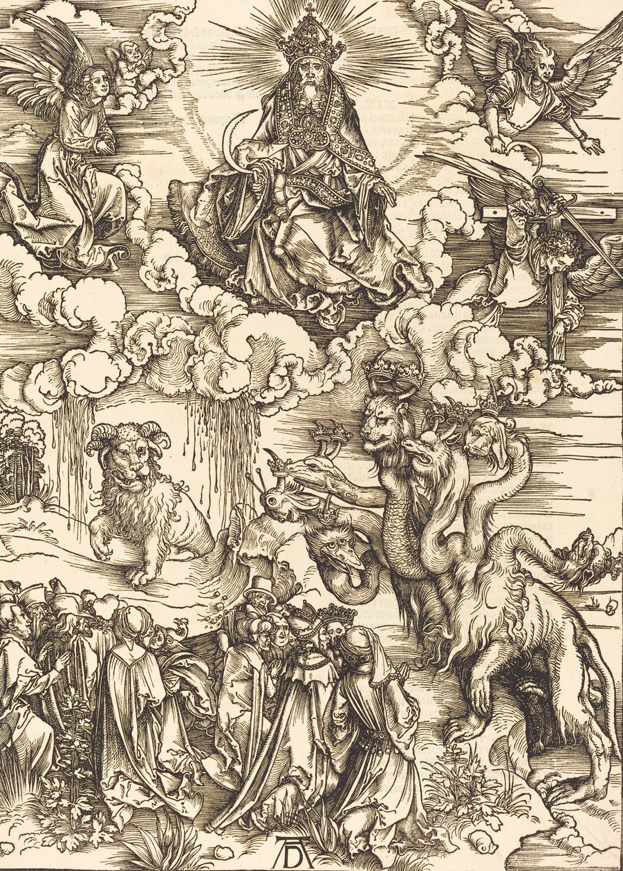 La bestia con dos cuernos como un cordero, 1498 de Albrecht Dürer