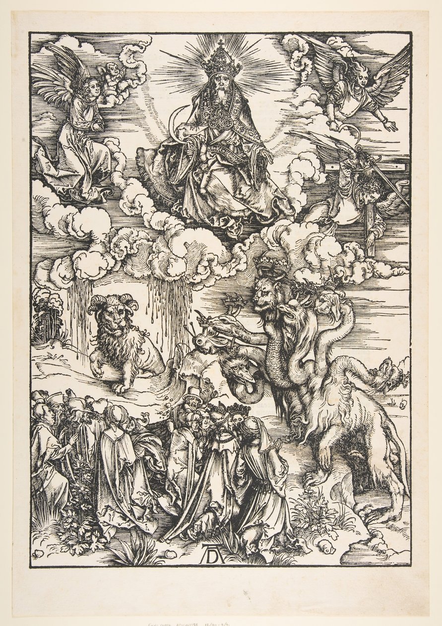 La Bestia con Dos Cuernos como un Cordero, del Apocalipsis de Albrecht Dürer
