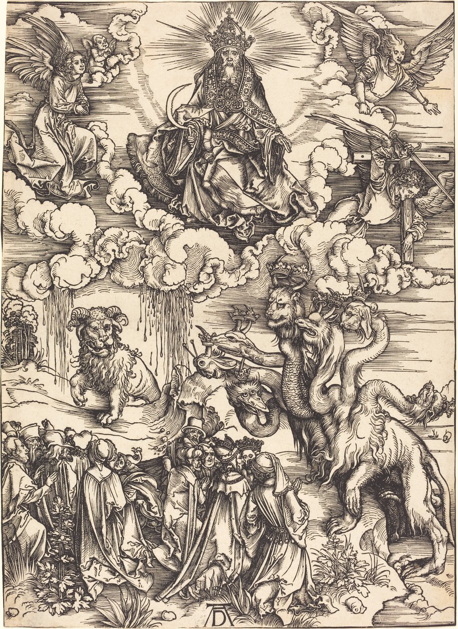 La bestia con dos cuernos como un cordero de Albrecht Dürer