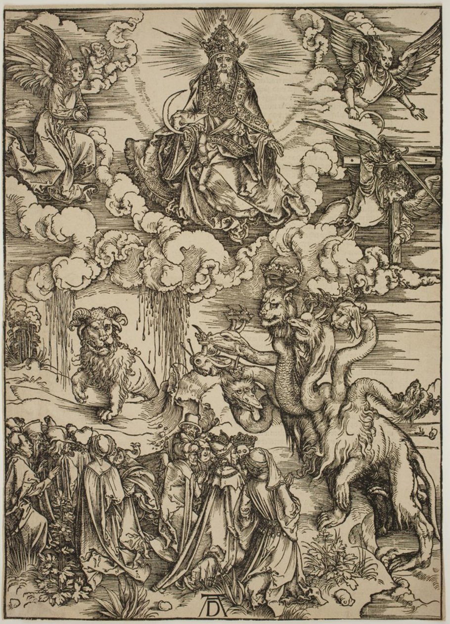 La bestia con dos cuernos como un cordero de Albrecht Dürer