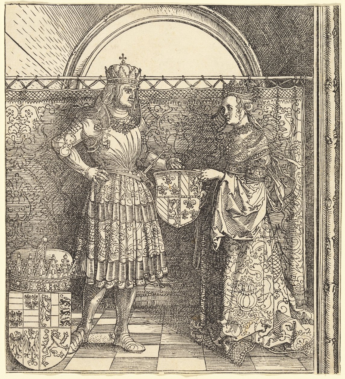 El compromiso de Maximiliano con María de Borgoña de Albrecht Dürer