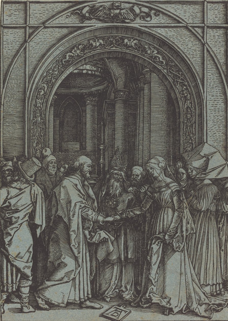 El desposorio de la Virgen, c.1504-1505 impreso 1560s-1570s de Albrecht Dürer