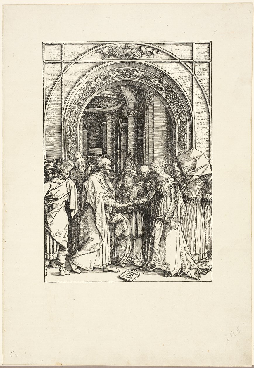 El desposorio de la Virgen, de La vida de la Virgen de Albrecht Dürer