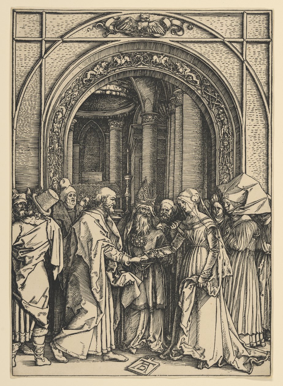 «El compromiso de la Virgen», de *La vida de la Virgen* de Albrecht Dürer