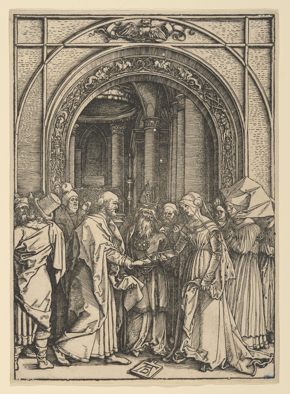«El compromiso de la Virgen», de *La vida de la Virgen* de Albrecht Dürer