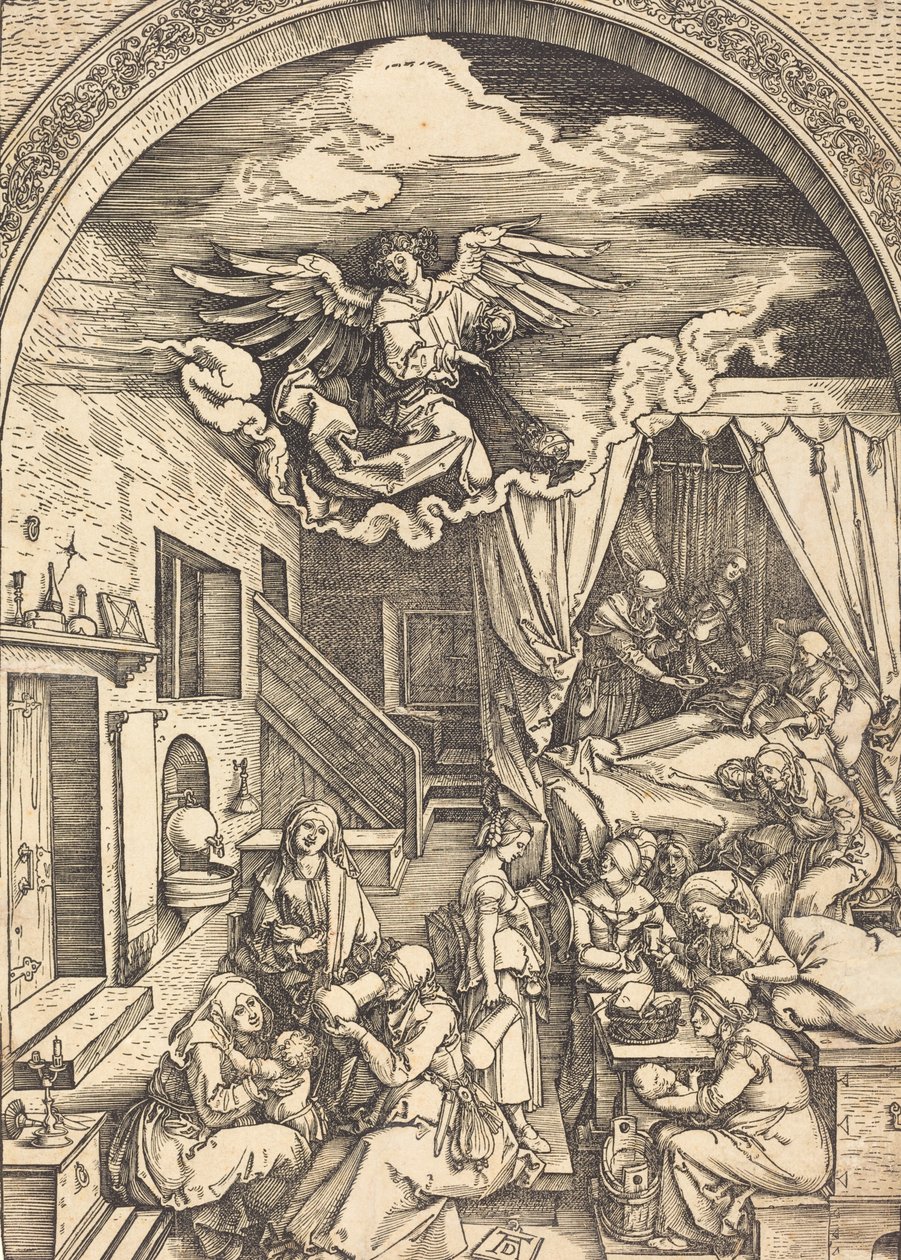El nacimiento de la Virgen, c. 1503-1504 de Albrecht Dürer
