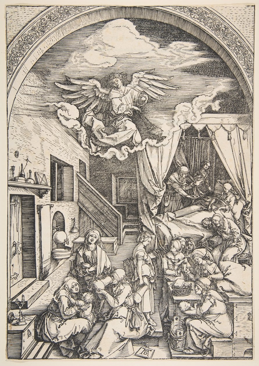 El Nacimiento de la Virgen, de La Vida de la Virgen de Albrecht Dürer