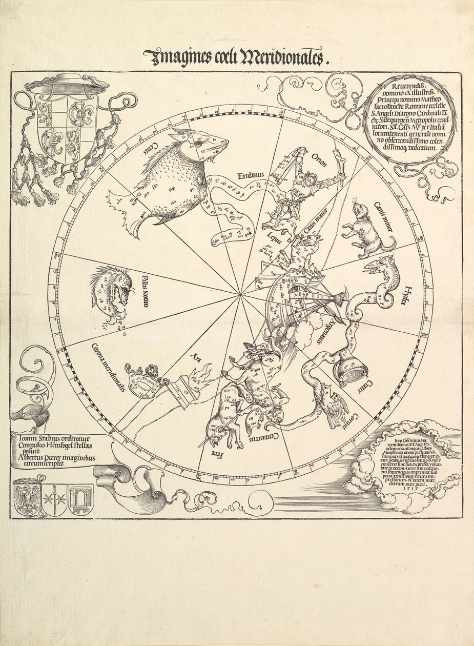 El globo celestial - Hemisferio sur de Albrecht Dürer