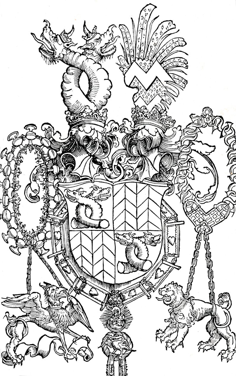 El Escudo de Armas de Florian Waldauf, 1500, 1906 de Albrecht Dürer