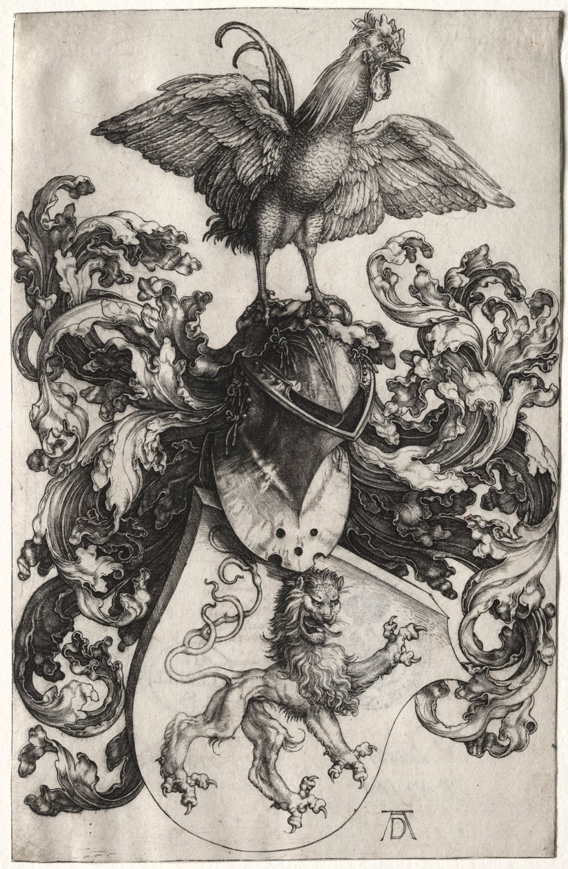El Escudo de Armas con un León y un Gallo de Albrecht Dürer