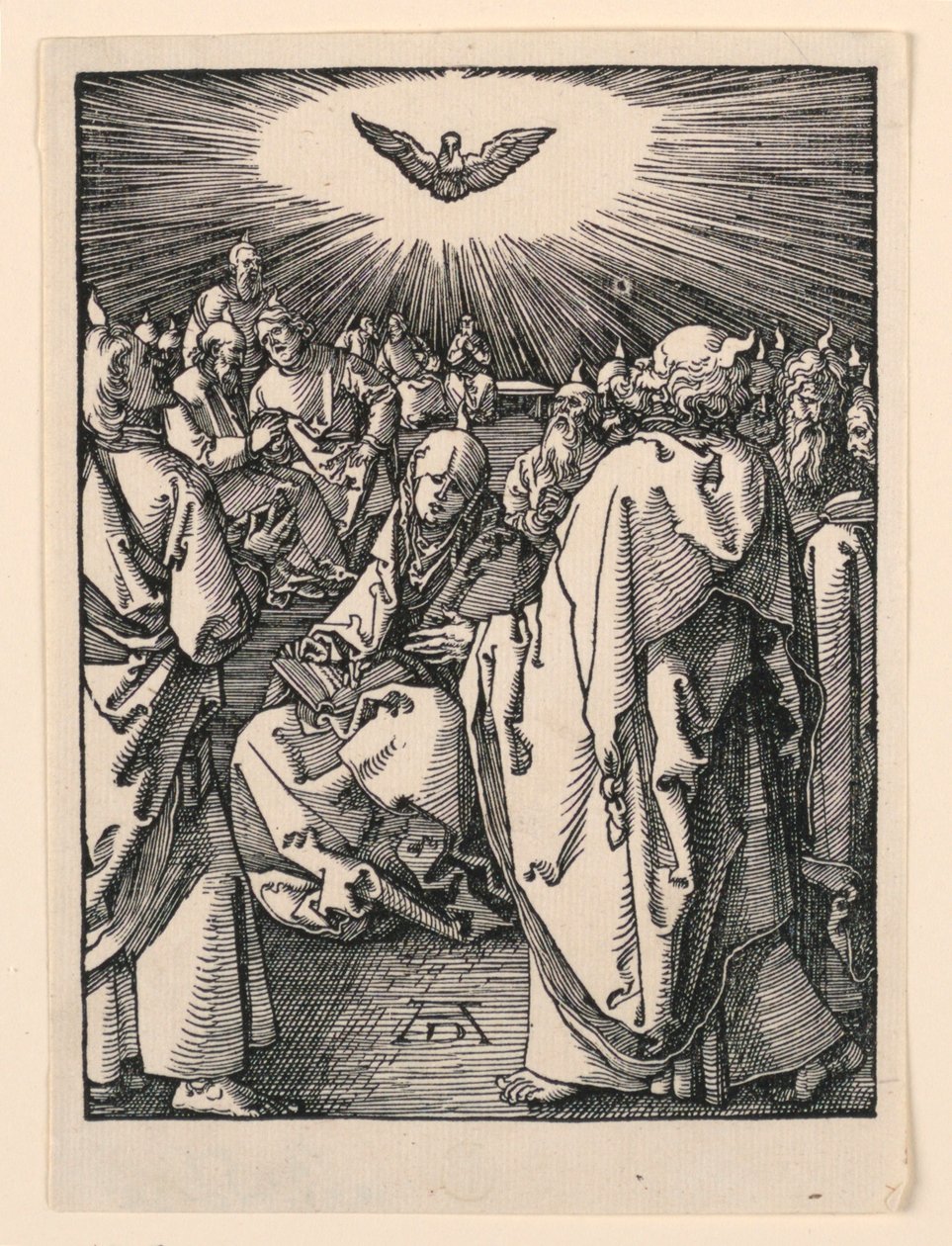 El descenso del Espíritu Santo (Pentecostés), de la serie La pequeña pasión de Albrecht Dürer