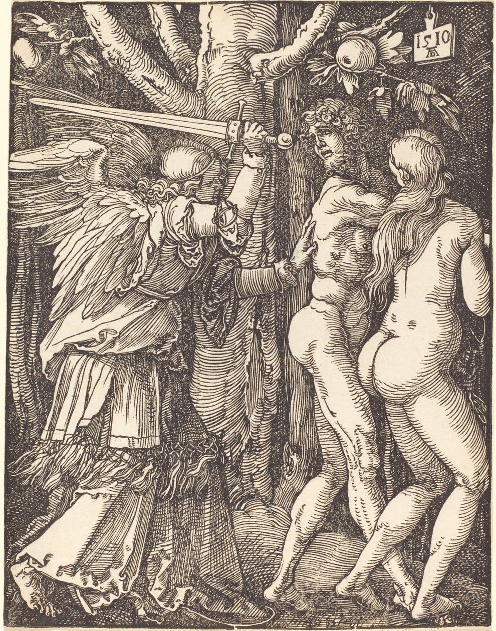 La expulsión del paraíso, de La pequeña pasión de Albrecht Dürer