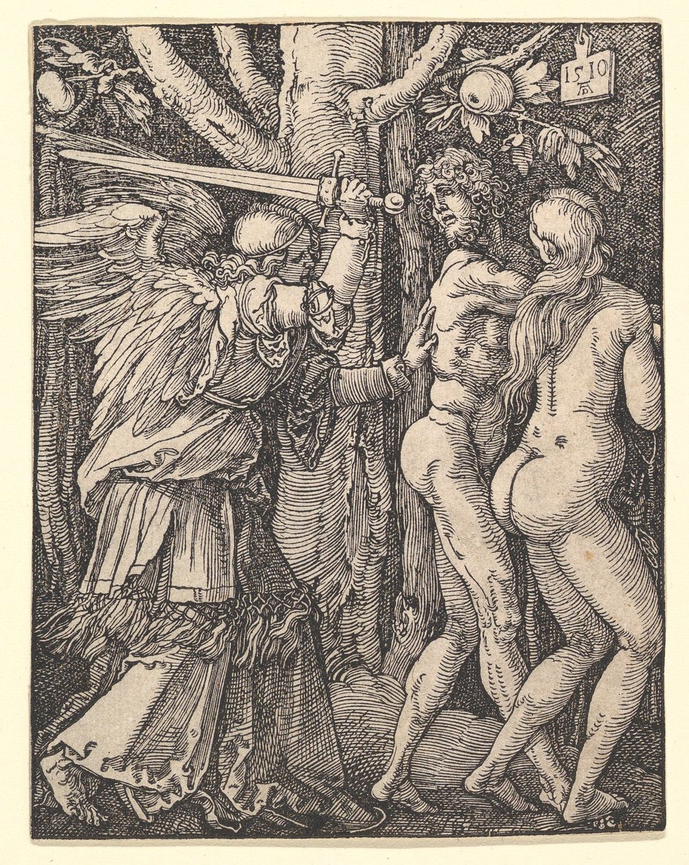 La expulsión del Paraíso, de «La Pequeña Pasión» de Albrecht Dürer