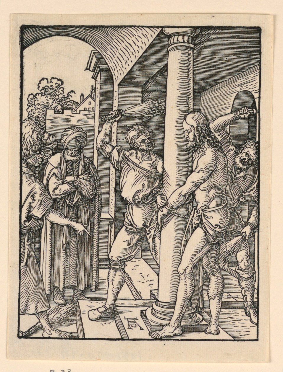 La flagelación, de la serie La pequeña pasión de Albrecht Dürer