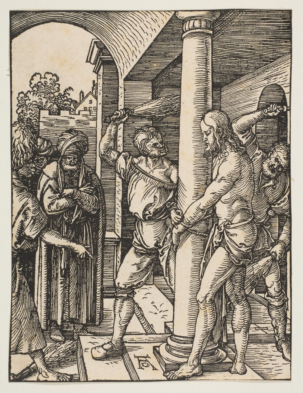 La flagelación, de La pequeña pasión, ca. 1509 de Albrecht Dürer