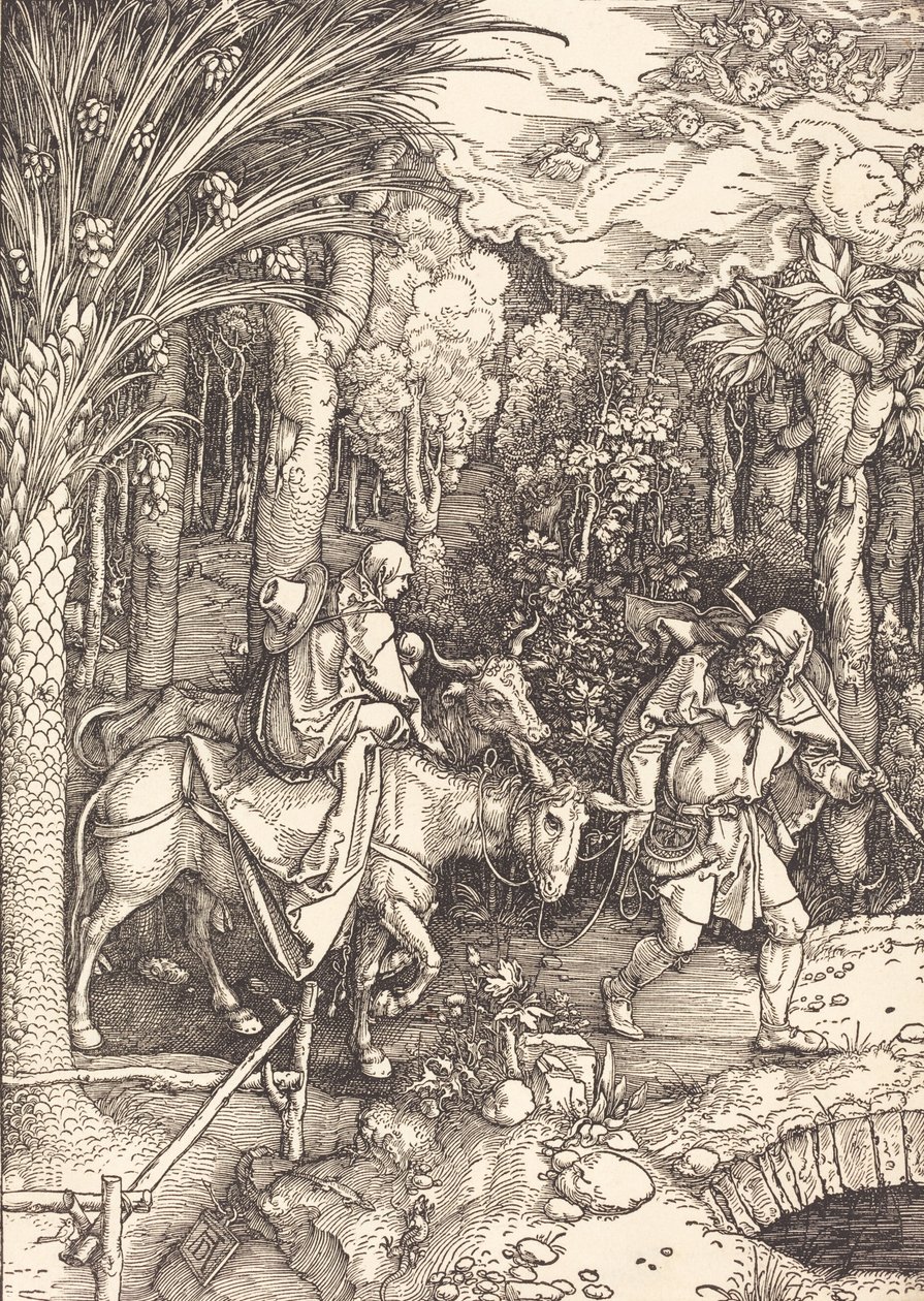 La huida a Egipto, c. 1504 de Albrecht Dürer