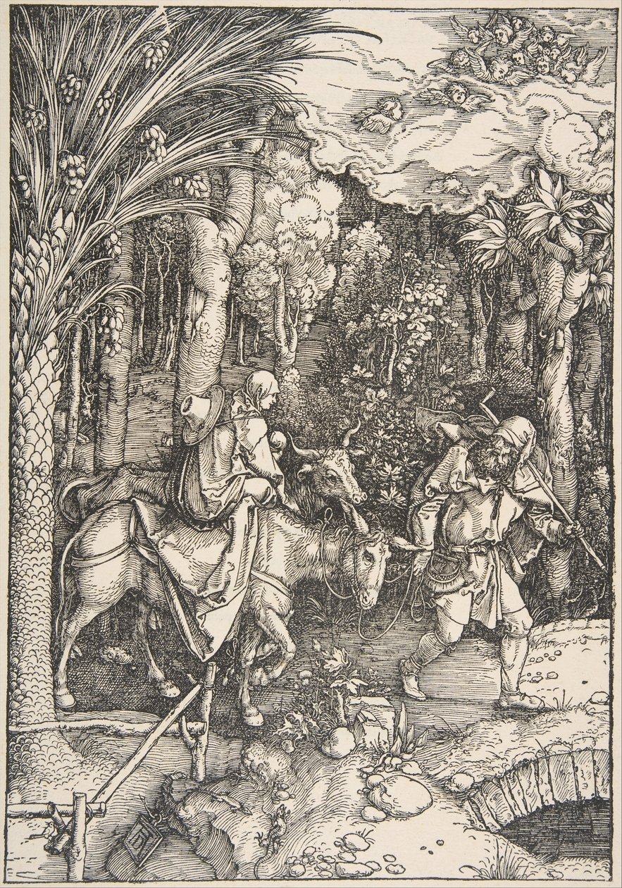 La huida a Egipto, de La vida de la Virgen, Edición Latina, 1511 de Albrecht Dürer