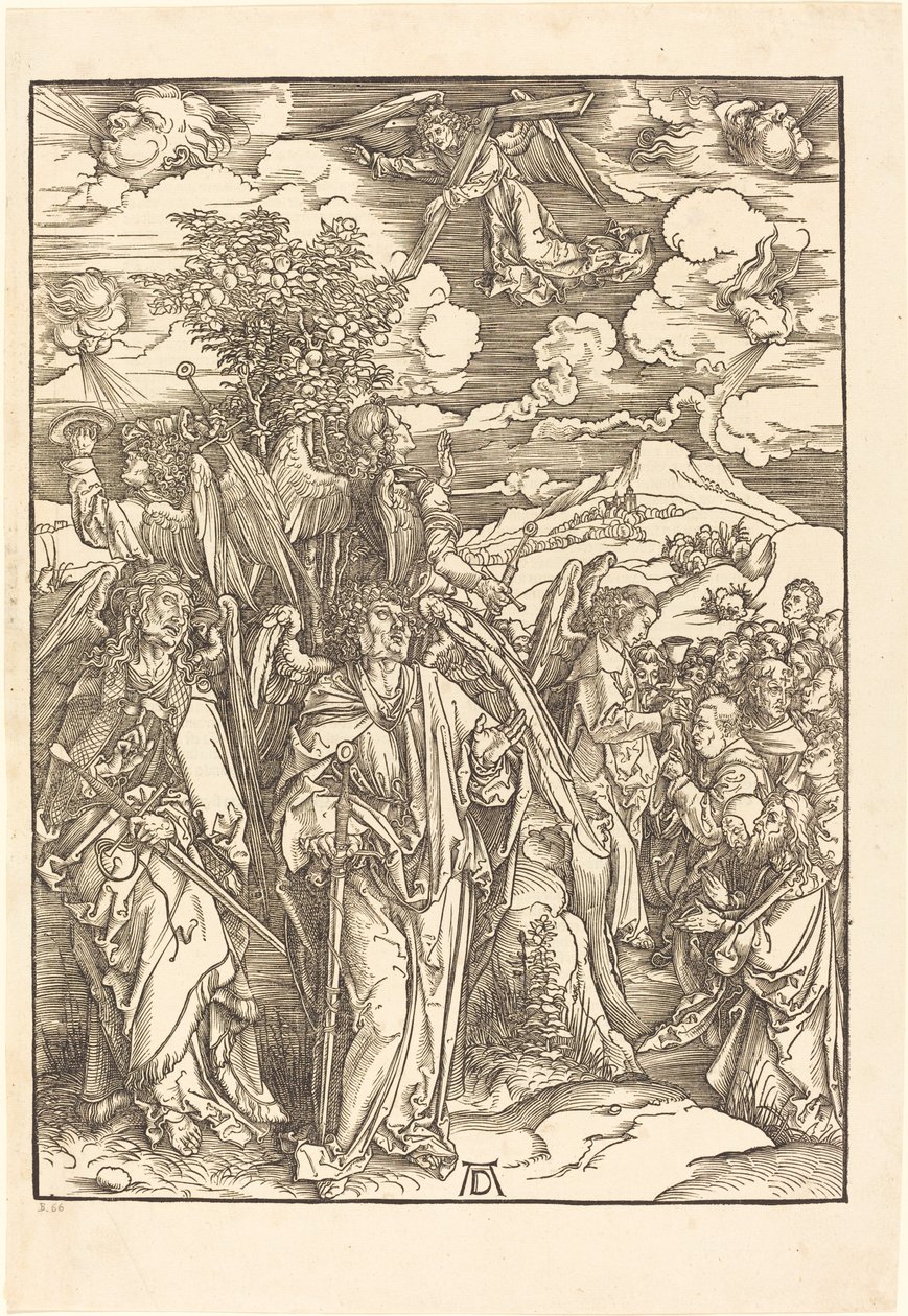 Los cuatro ángeles sosteniendo los vientos de Albrecht Dürer