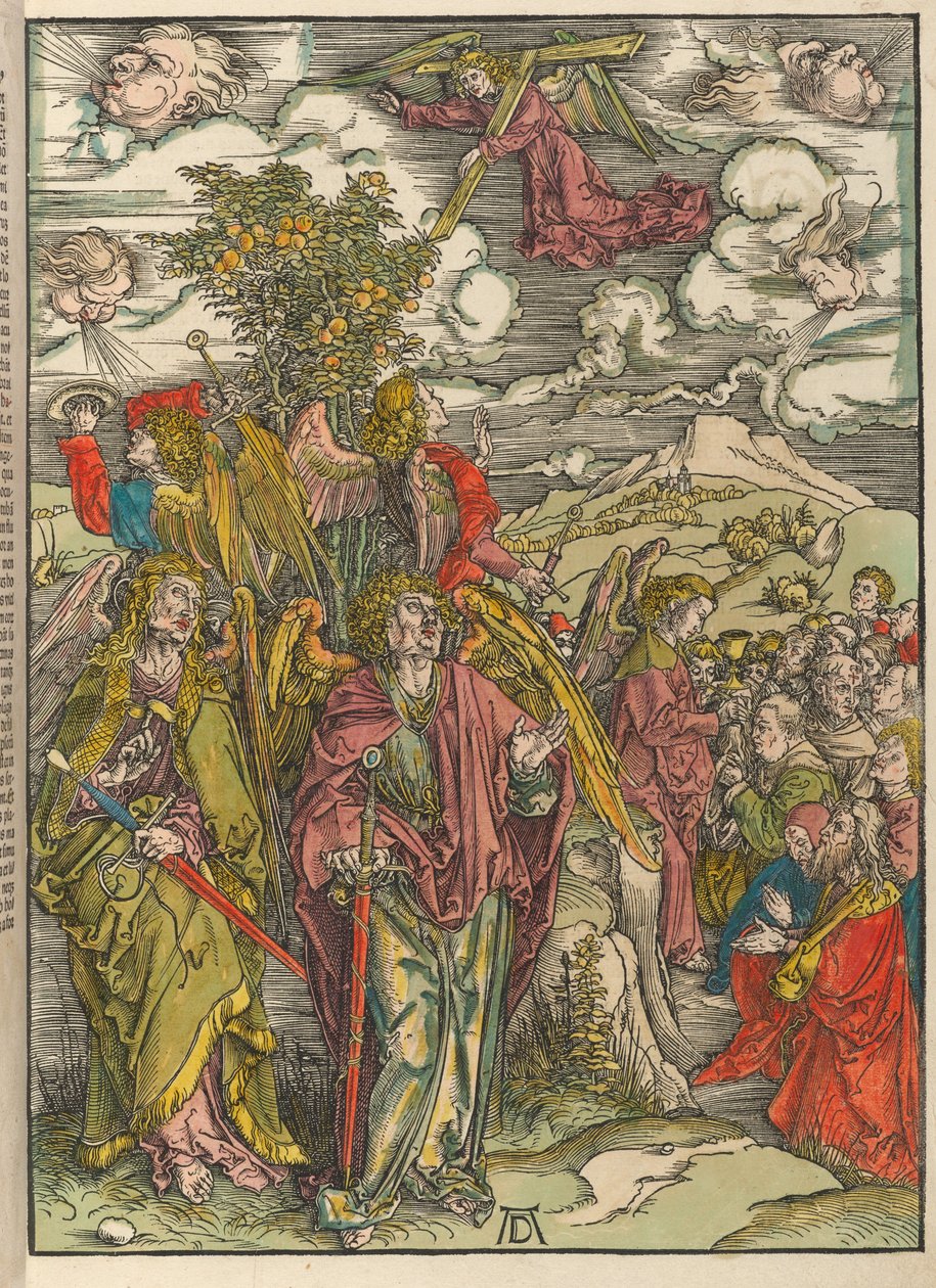 Los cuatro ángeles que sostienen los vientos de Albrecht Dürer