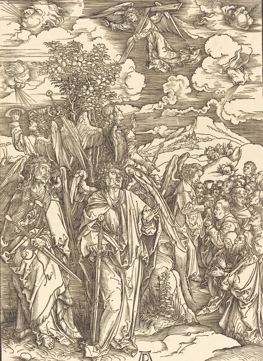 Los Cuatro Ángeles Sosteniendo los Vientos, 1498 de Albrecht Dürer