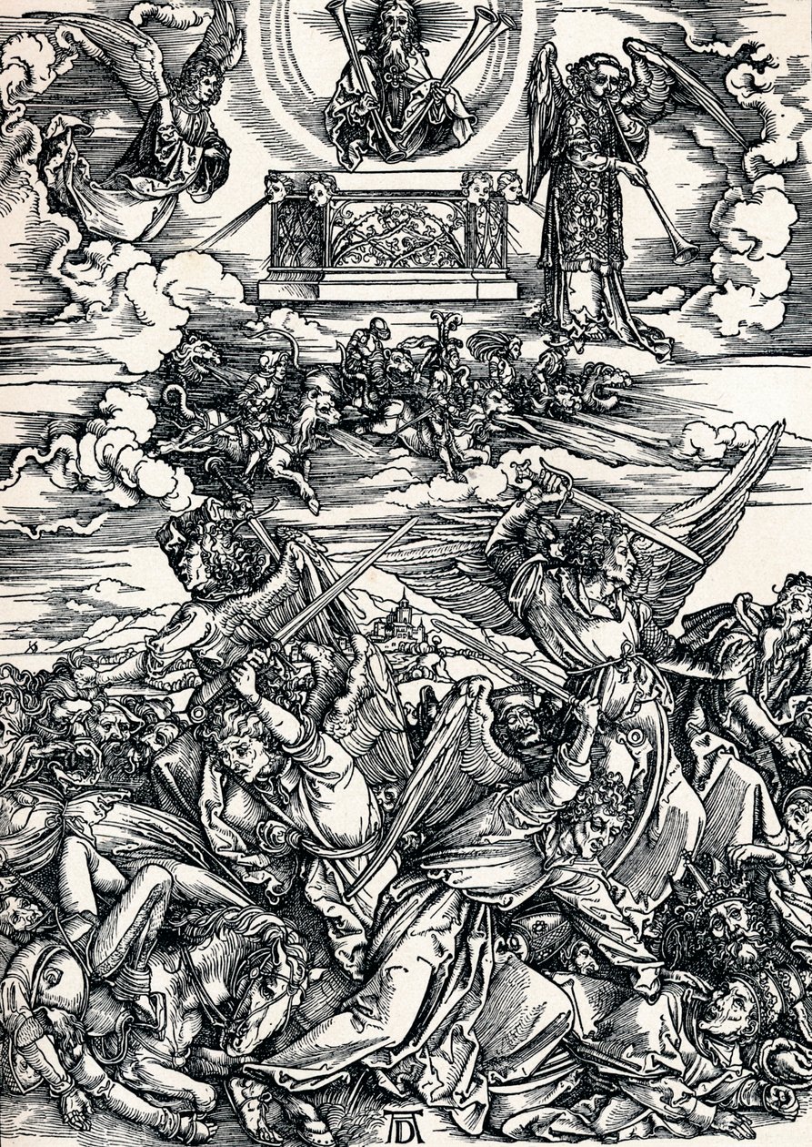 Los Cuatro Ángeles Vengadores, 1498 de Albrecht Dürer
