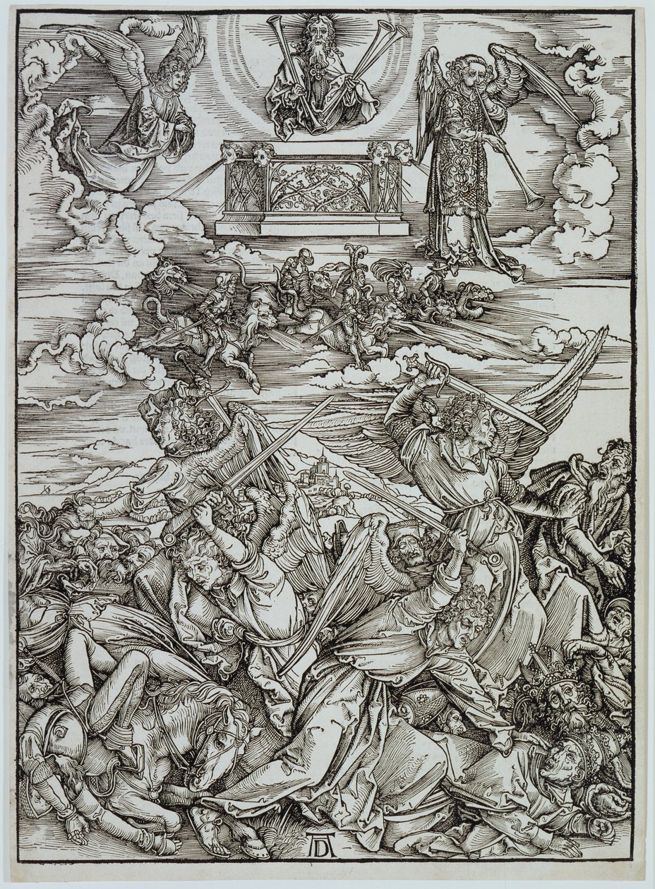 Los cuatro ángeles vengadores del Éufrates, de la serie «El Apocalipsis» de Albrecht Dürer