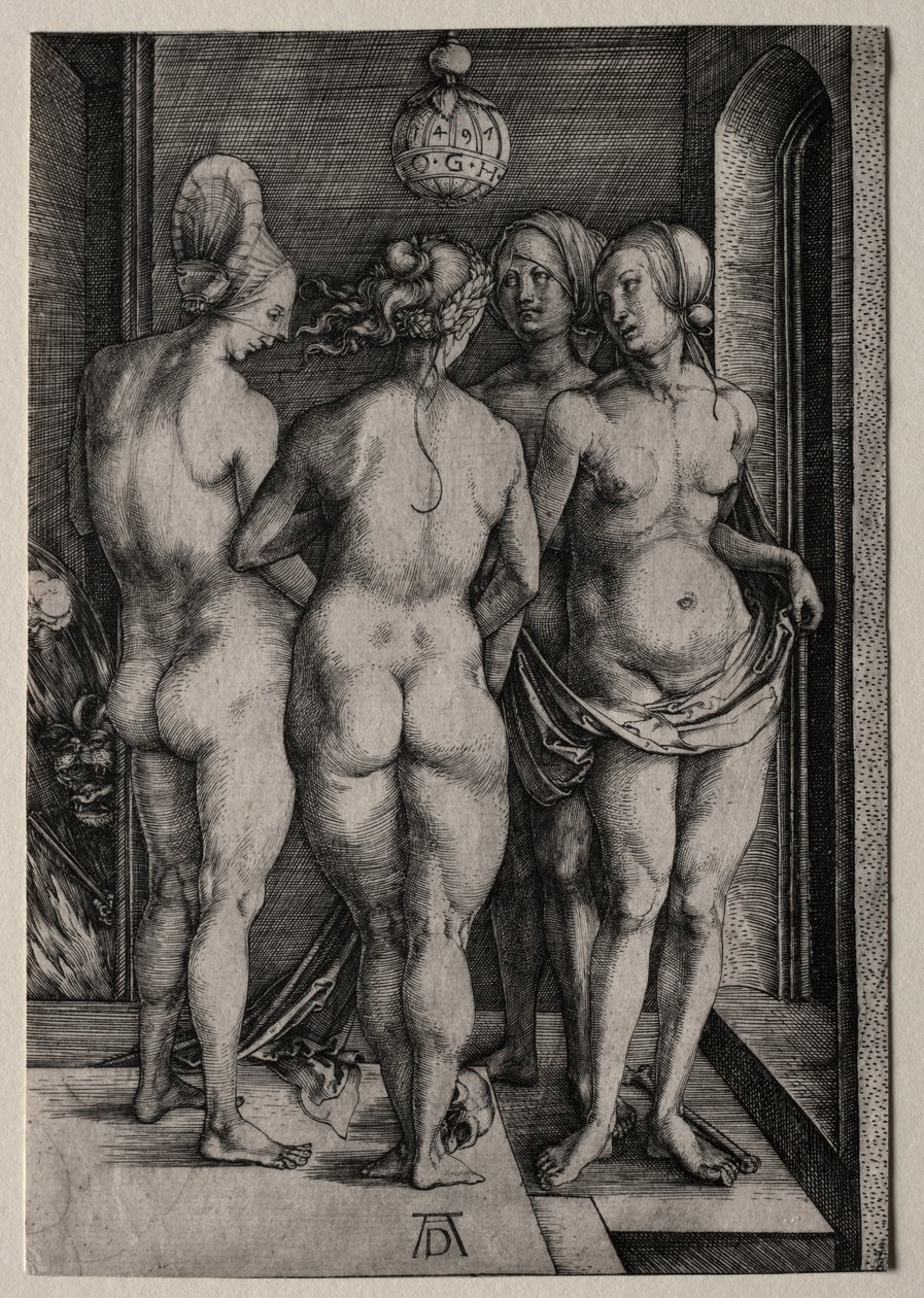 Las cuatro brujas, cuatro mujeres desnudas, 1497 de Albrecht Dürer