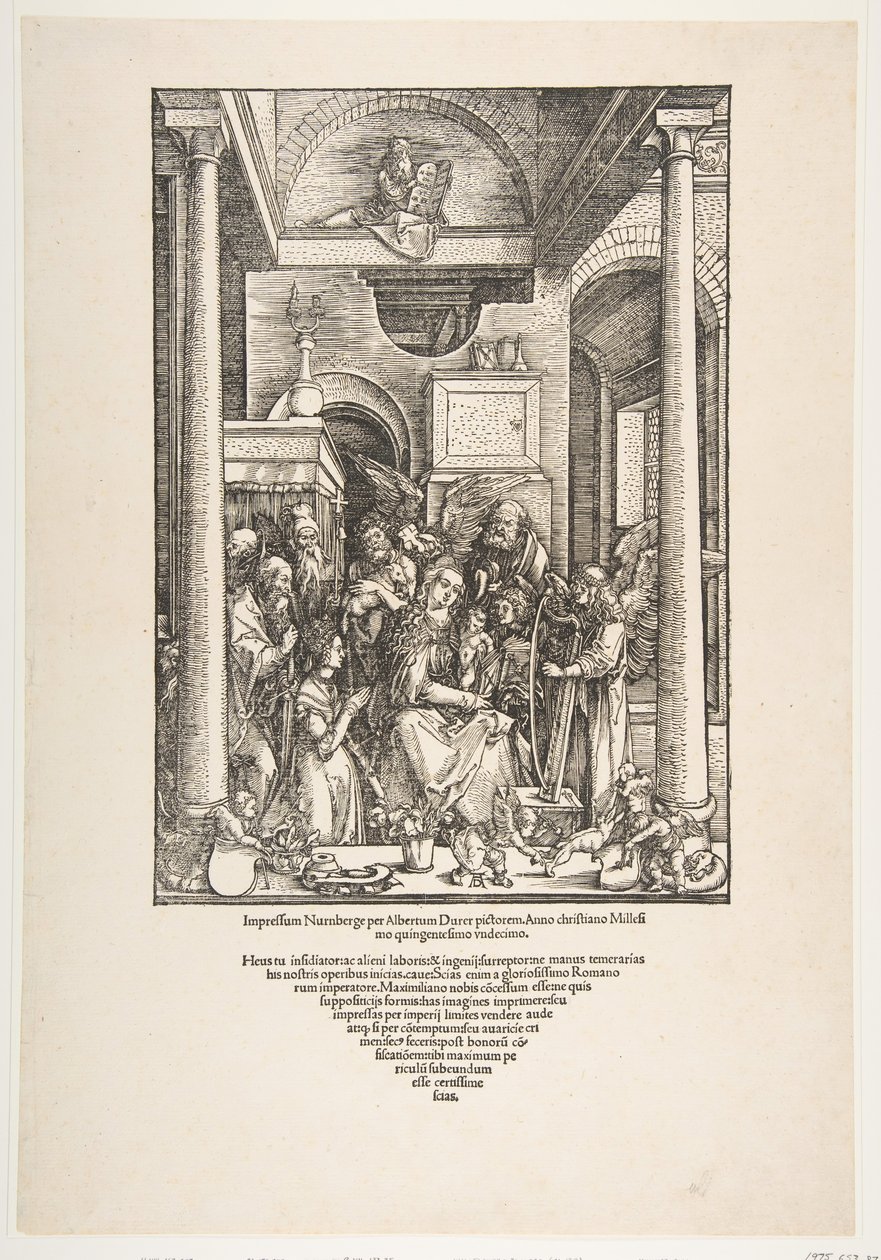 La glorificación de la Virgen, de La vida de la Virgen, edición latina, 1511 de Albrecht Dürer