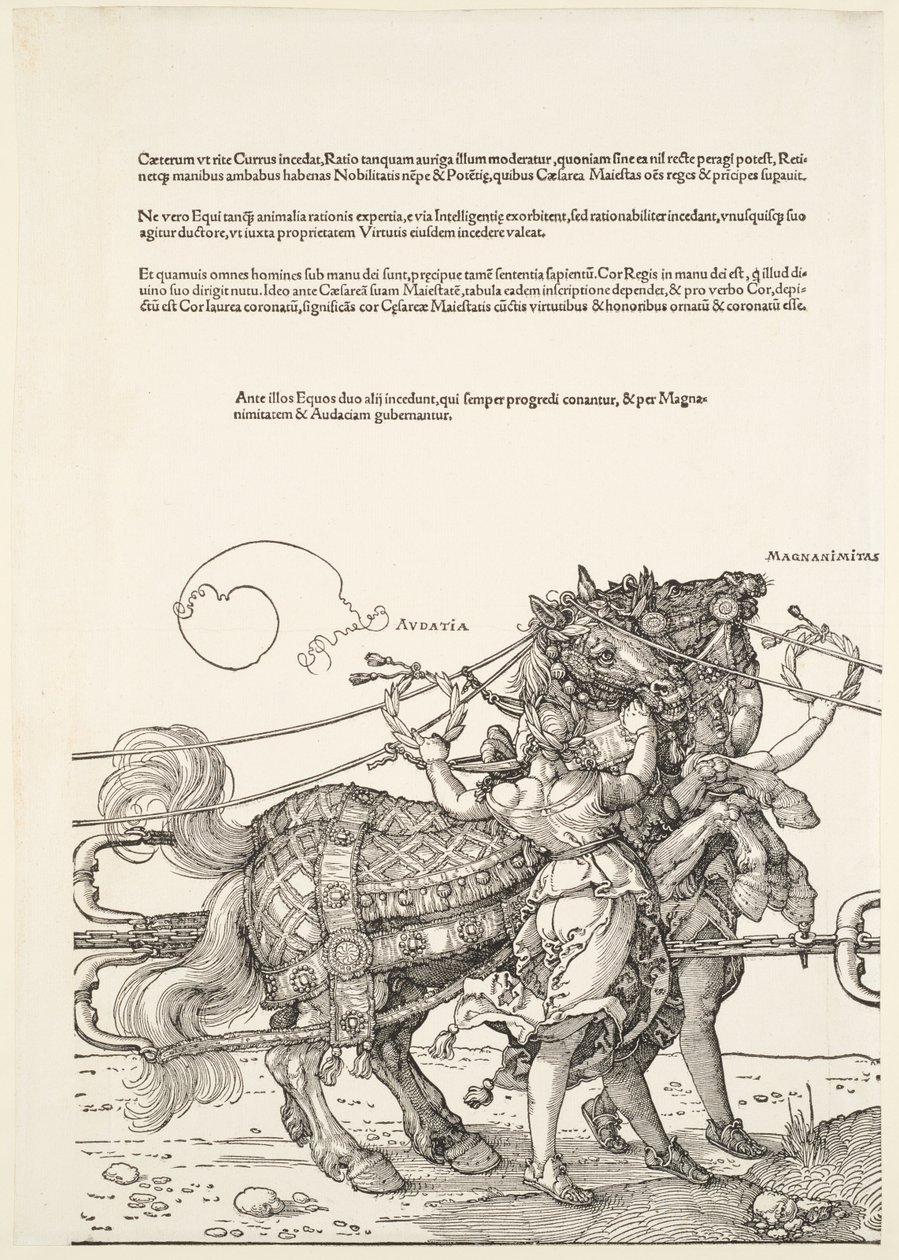 El gran carro triunfal: Audatia y Magnanimitas de Albrecht Dürer