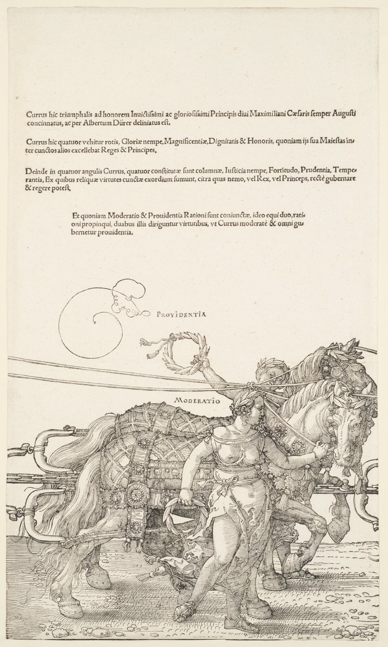 El gran carro triunfal: Providentia y Moderatio de Albrecht Dürer
