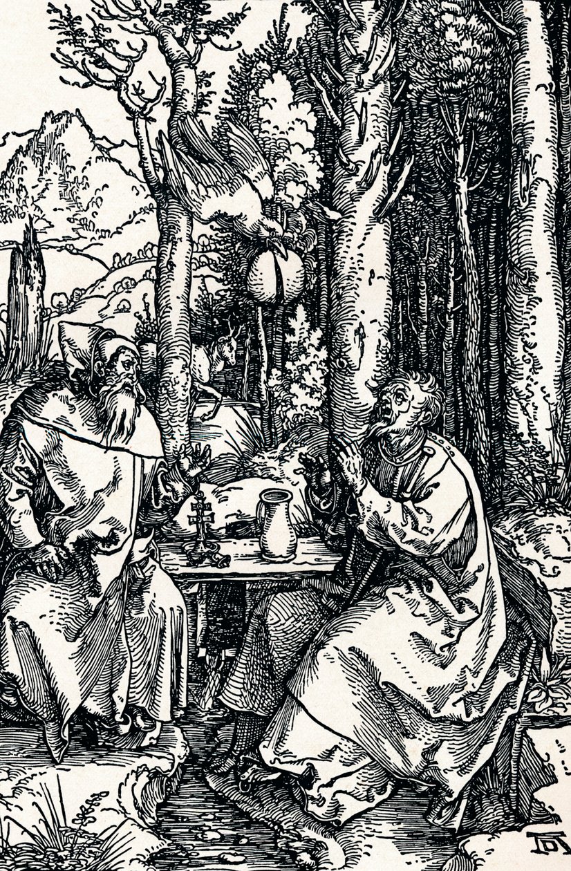 Los ermitaños San Antonio y San Pablo, 1504 1906 de Albrecht Dürer