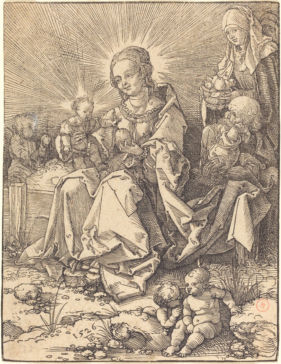 La Sagrada Familia en un banco de hierba de Albrecht Dürer