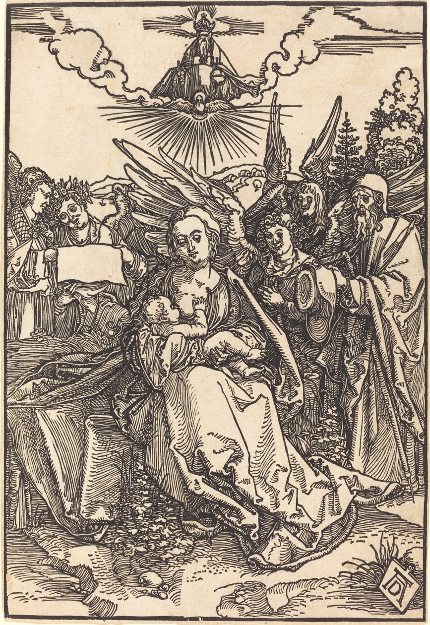 La Sagrada Familia con cinco ángeles de Albrecht Dürer