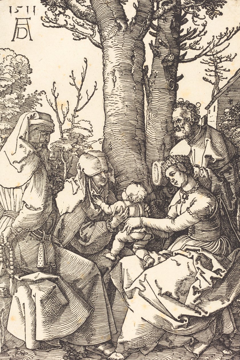La Sagrada Familia con Joaquín y Ana bajo un árbol, 1511 de Albrecht Dürer