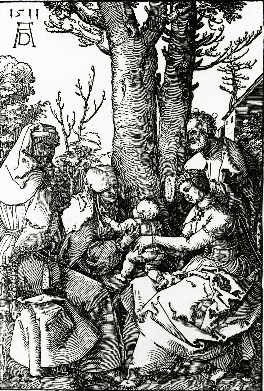 La Sagrada Familia con Santa Ana y San Joaquín, 1511 de Albrecht Dürer