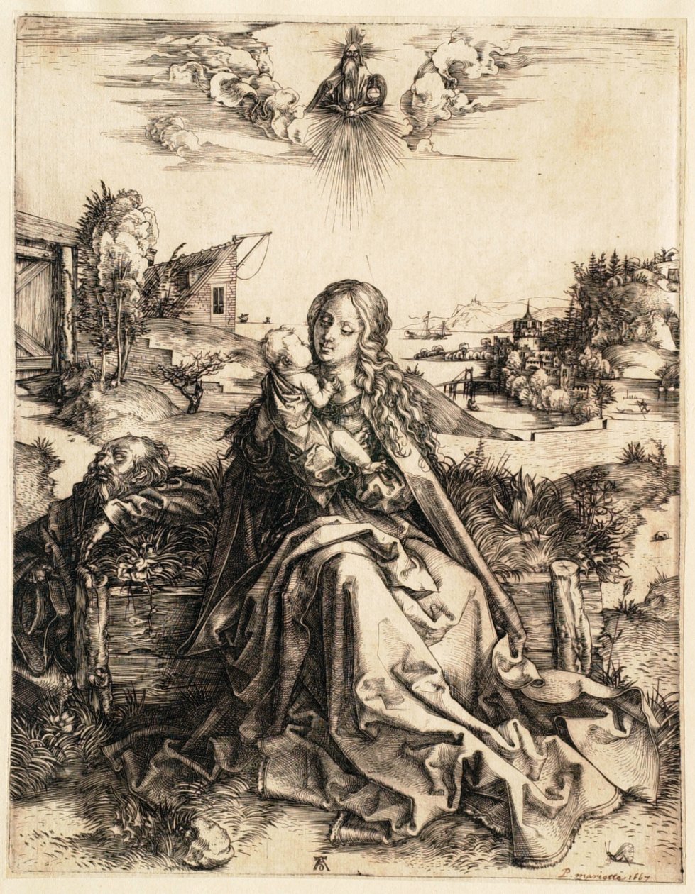 La Sagrada Familia con la mariposa de Albrecht Dürer