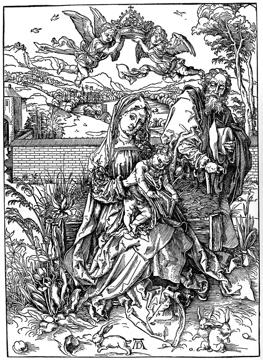 La Sagrada Familia con las Tres Liebres, 1497, 1936 de Albrecht Dürer