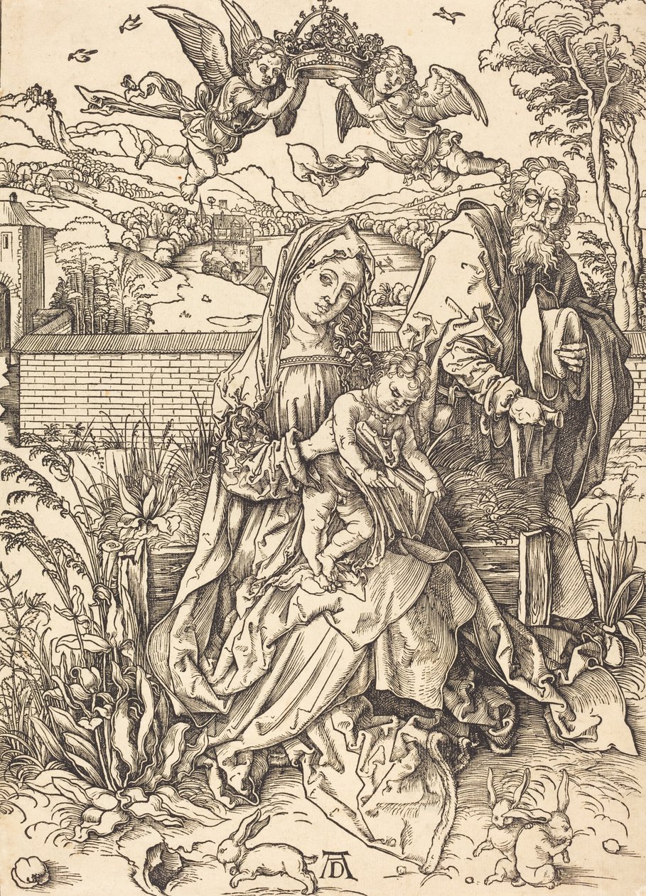 La Sagrada Familia con las tres liebres, c. 1497-1498 de Albrecht Dürer