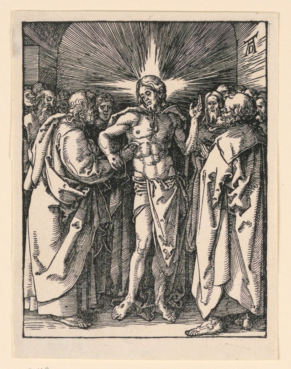 La incredulidad de Santo Tomás, de la serie La pequeña pasión de Albrecht Dürer
