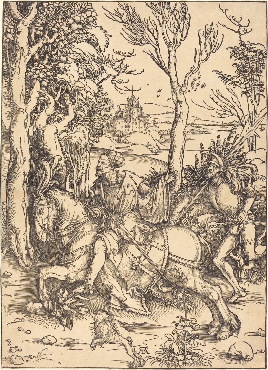 El caballero a caballo y el lansquenete de Albrecht Dürer