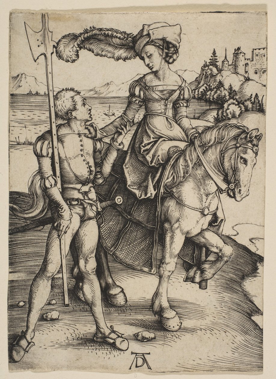 La Dama a Caballo y el Lansquenete de Albrecht Dürer