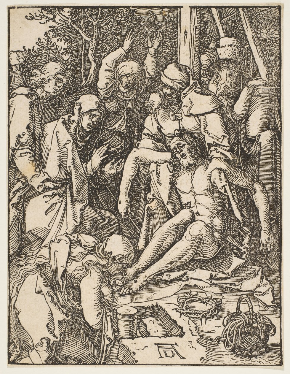 La lamentación, de La pequeña pasión, ca. 1509 de Albrecht Dürer