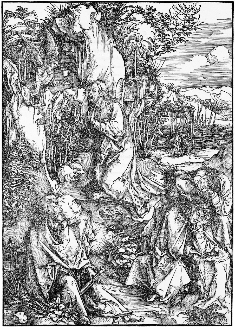 La Gran Pasión: 2. Cristo en el Monte de los Olivos de Albrecht Dürer